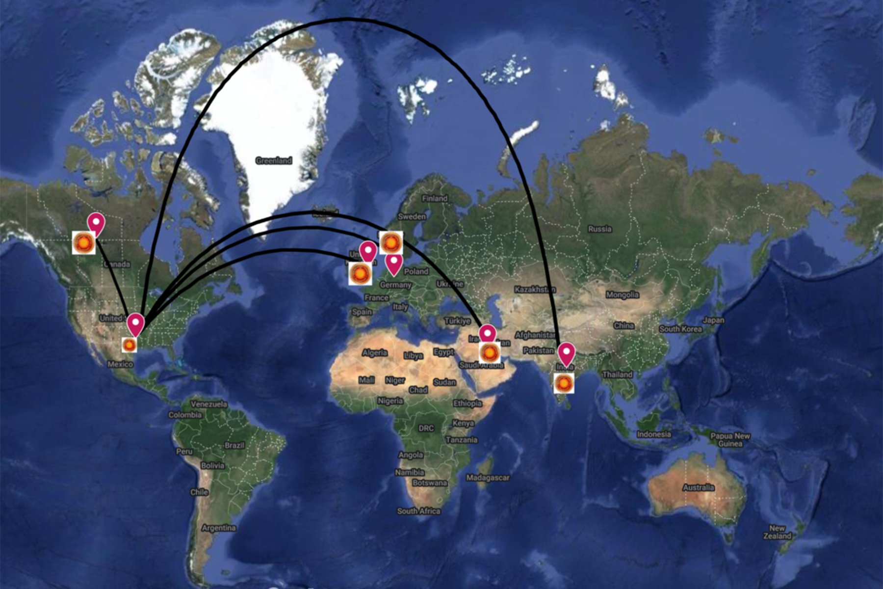 Sri Rajarajeshwari Peetham World Locations